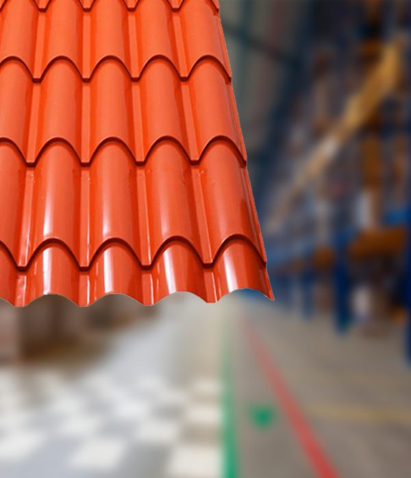 Calamina plastica de fibra de vidrio - Tipo teja colonial